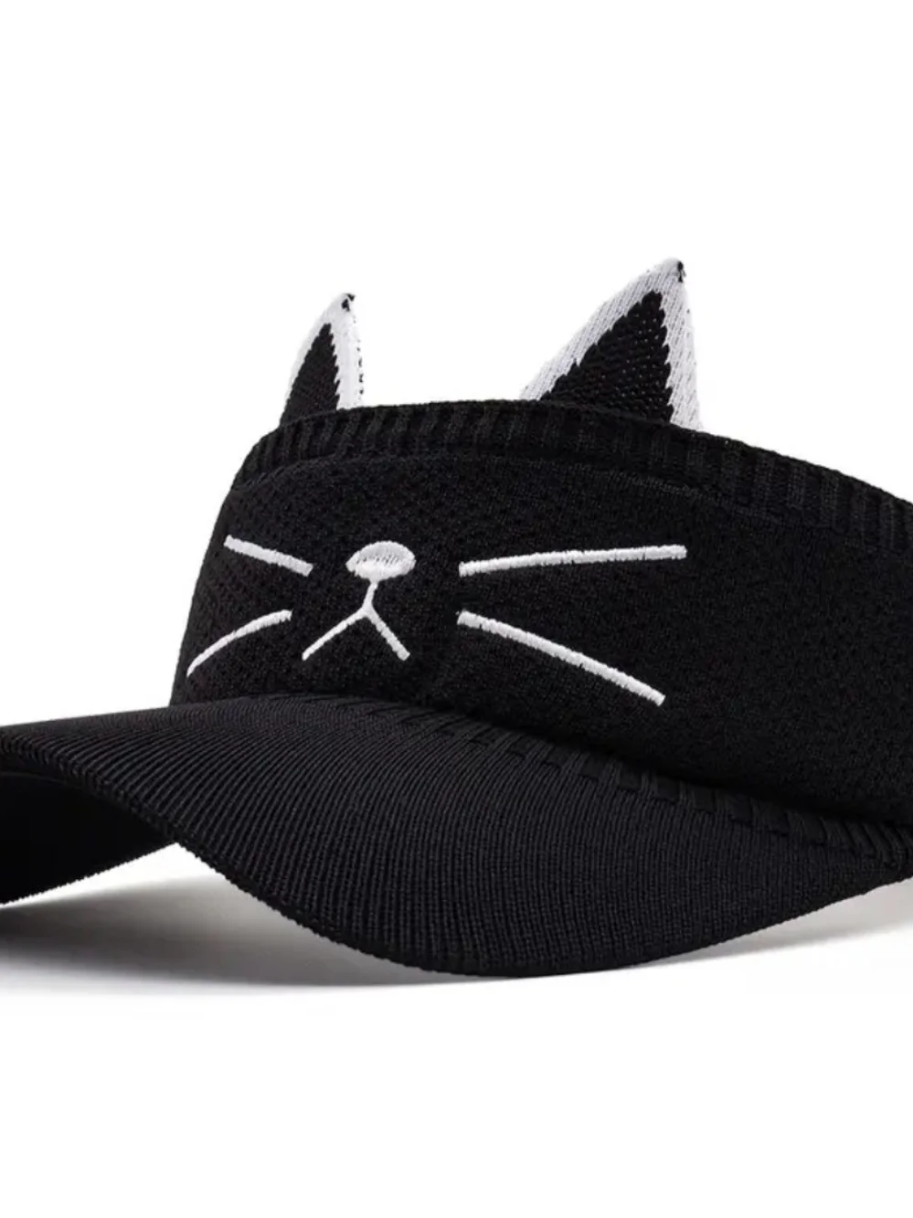 Adult Black Cat Ear Visor Hat